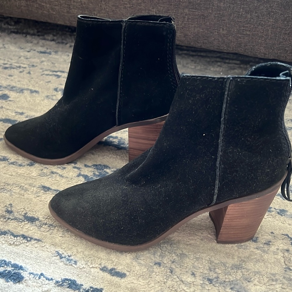 Black booties, barely worn (if at all)